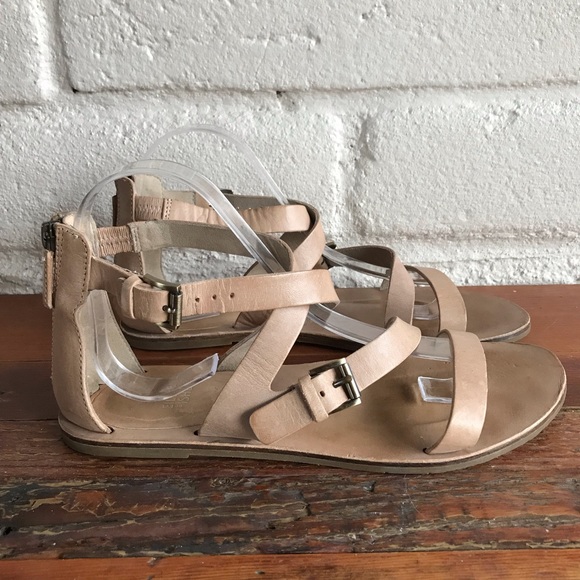 Eileen Fisher Shoes - Eileen Fisher Nude Leather Sandals Criss Cross